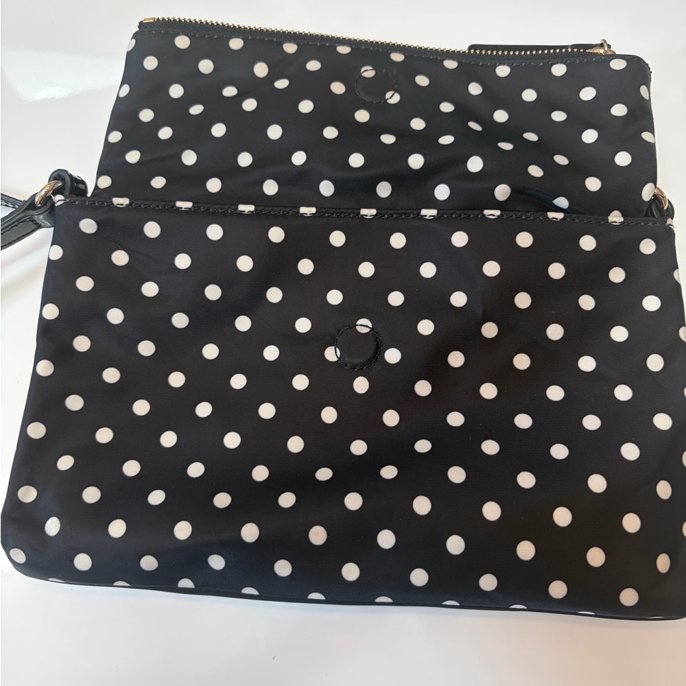 #502 Kate spade Black and White Polka Dot Crossbody Bag. Very clean inside - Picture 12 of 15